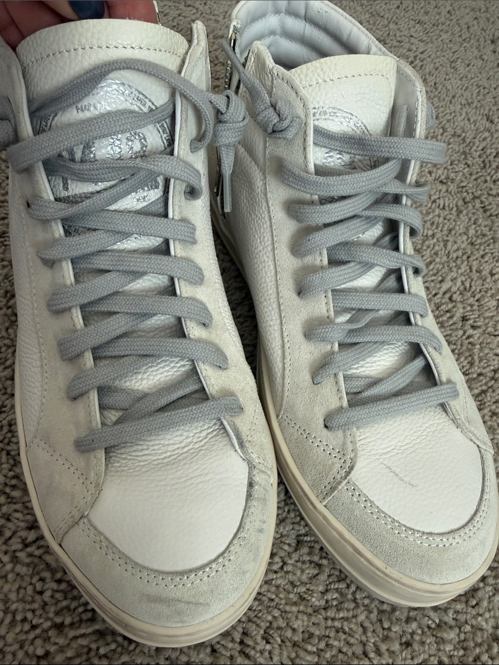 P448 Women's Low-Top Sneakers in White and Gray SZ 39